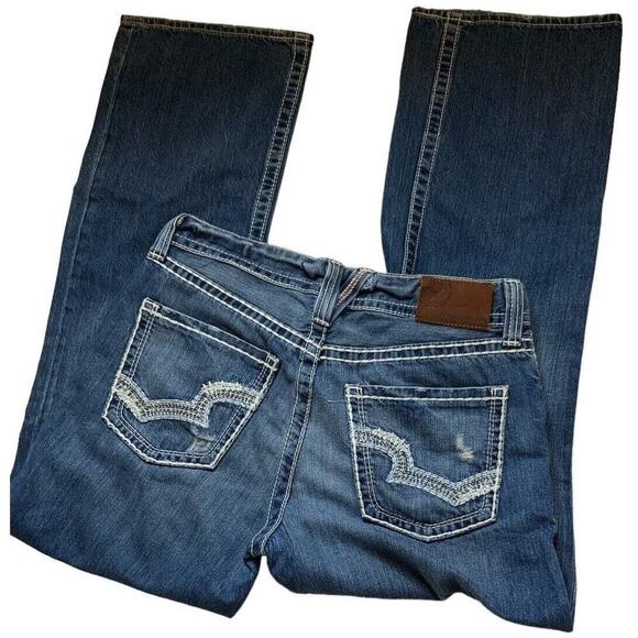 Big Star Pioneer Jeans Men's Size 33R Bootcut Distressed Big Stitches Blue Denim - Picture 6 of 12